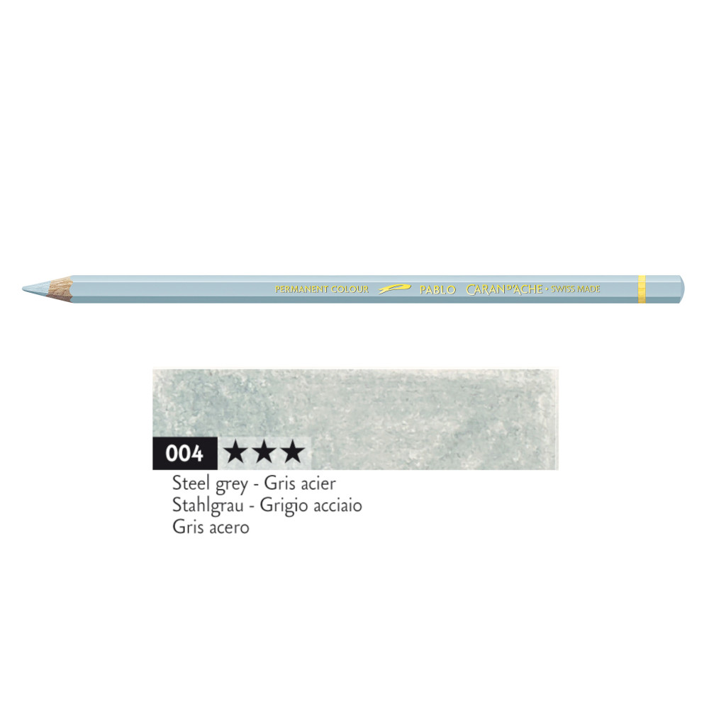 Kredka ołówkowa Pablo - Caran d'Ache - 004, Steel Grey