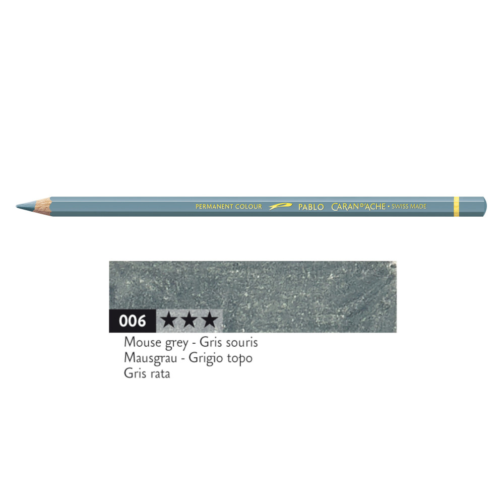 Kredka ołówkowa Pablo - Caran d'Ache - 006, Mouse Grey