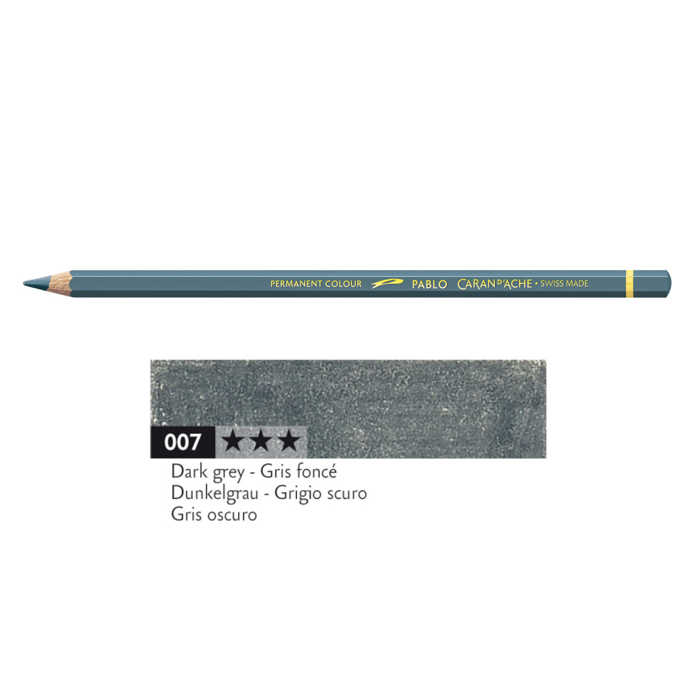 Pablo colored pencil - Caran d'Ache - 007, Dark Grey