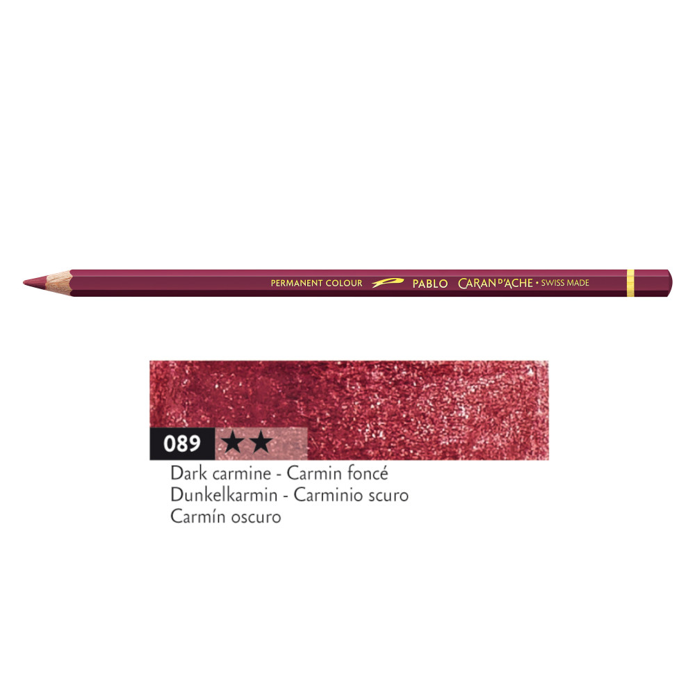 Pablo colored pencil - Caran d'Ache - 089, Dark Carmine