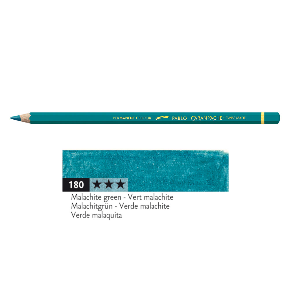 Pablo colored pencil - Caran d'Ache - 180, Malachite Green