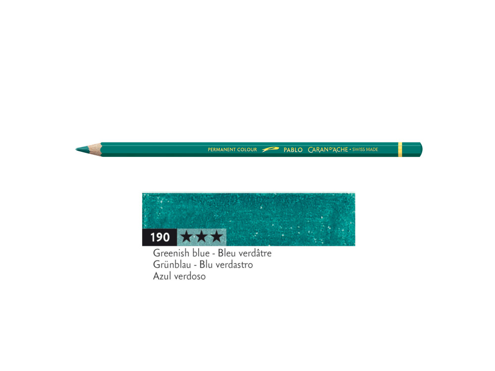Pablo colored pencil - Caran d'Ache - 190, Greenish Blue