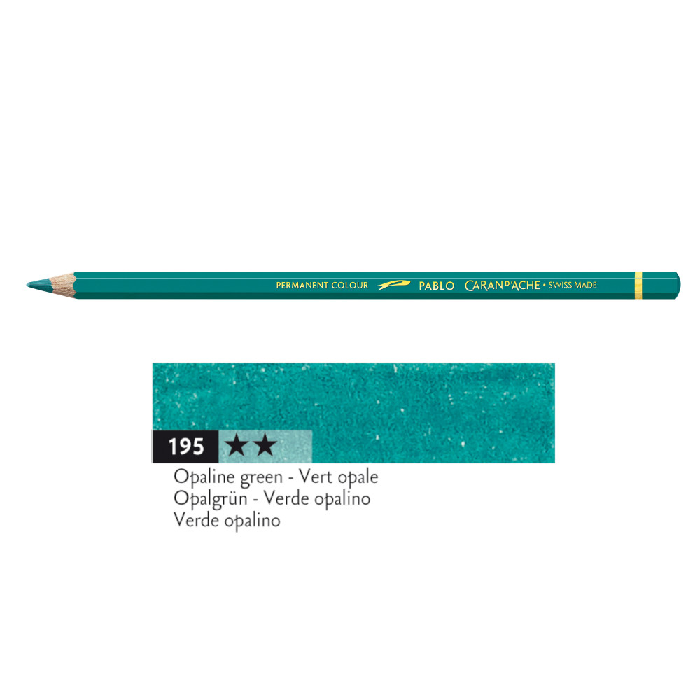 Pablo colored pencil - Caran d'Ache - 195, Opaline Green