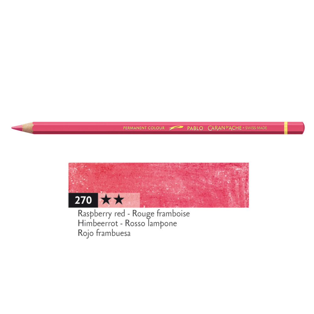 Pablo colored pencil - Caran d'Ache - 270, Raspberry Red