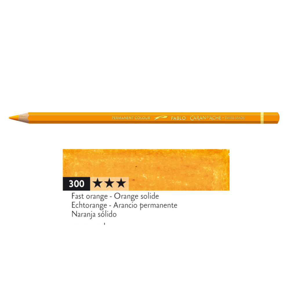 Pablo colored pencil - Caran d'Ache - 300, Fast Orange