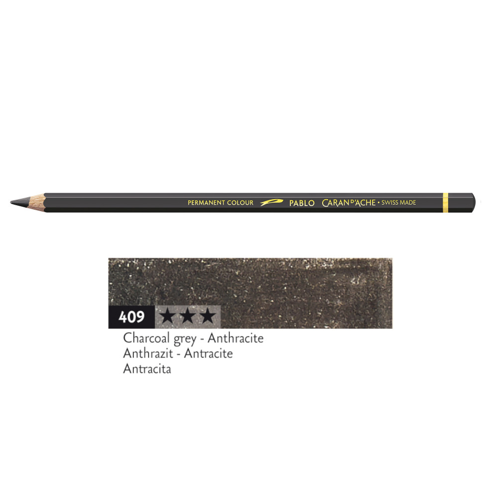 Pablo colored pencil - Caran d'Ache - 409, Charcoal Grey