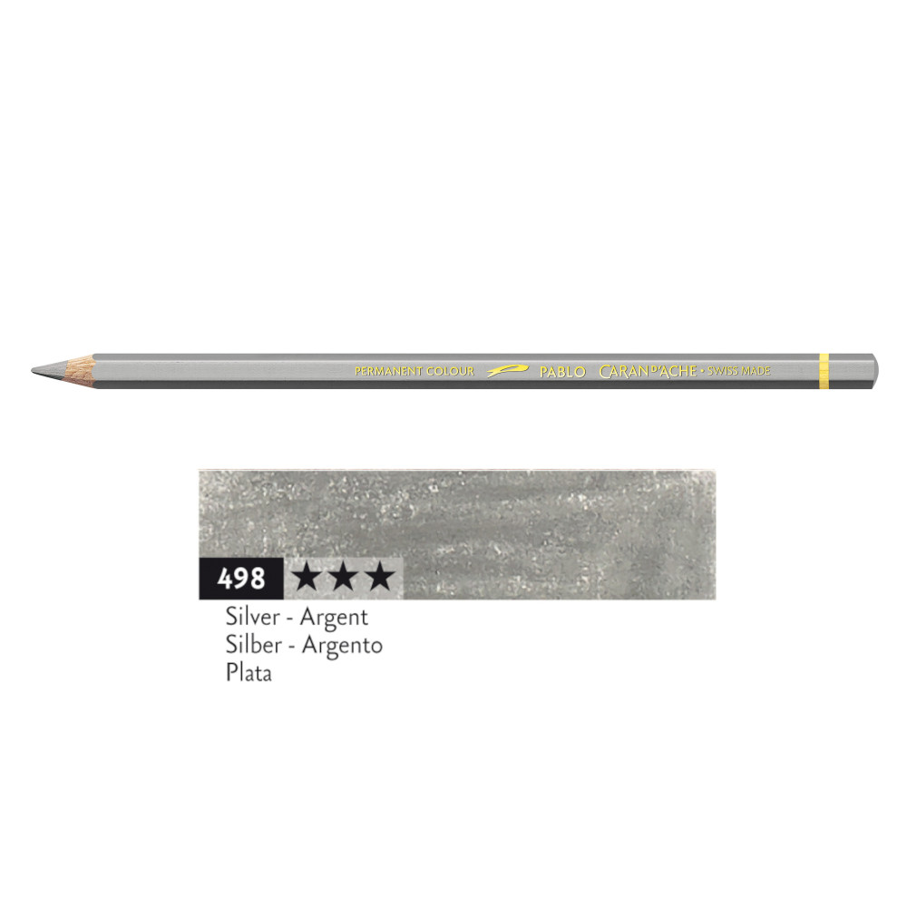Kredka ołówkowa Pablo - Caran d'Ache - 498, Silver