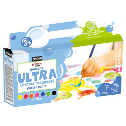 Set of Ultralavable gouache paints for kids - Pébéo - 7 colors x 60 ml