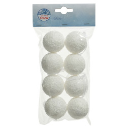 Styrofoam snowball baubles...