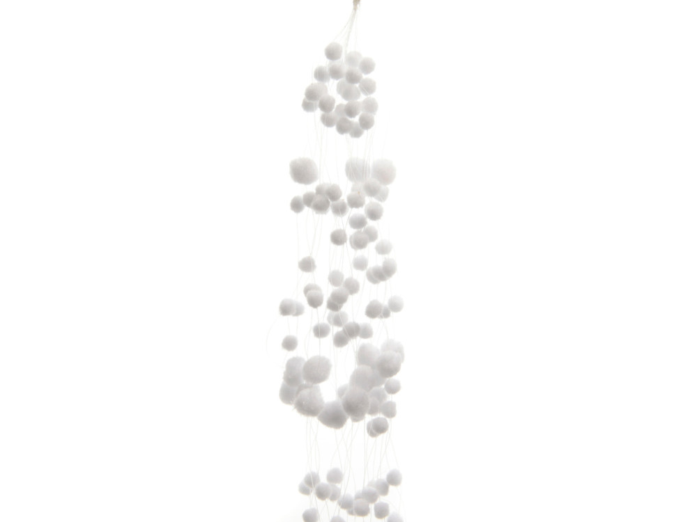 Girlanda kulki śniegu - biała, 4 cm x 1,35 m