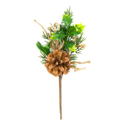 Christmas twig with cone - 26 cm
