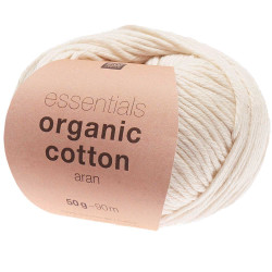 Essentials Organic Cotton Aran cotton yarn - Rico Design - Cream, 50 g
