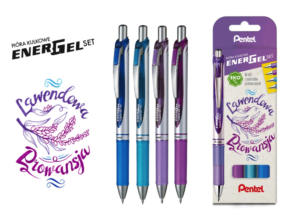 Set of EnerGel Ballpoint pens - Pentel - 0,7 mm, 4 pcs.