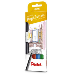 Set of artistic Brush Sign Pens - Pentel - Set 4, 4 pcs.