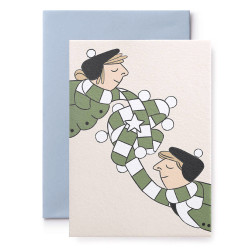 Greeting card - Suska & Kabsch - Couple with scarf, 15,4 x 11 cm