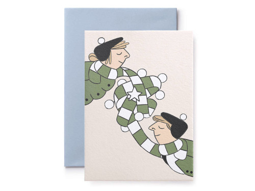 Greeting card - Suska & Kabsch - Couple with scarf, 15,4 x 11 cm
