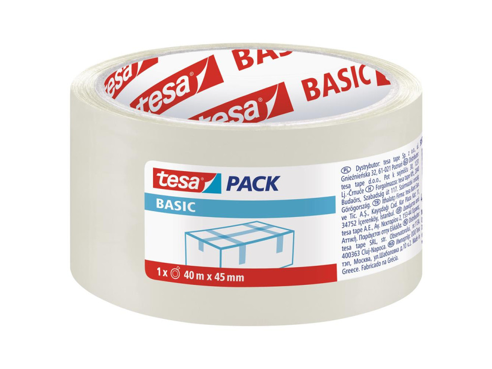 Taśma pakowa Tesa Basic - Tesa - transparentna, 45 mm x 40 m