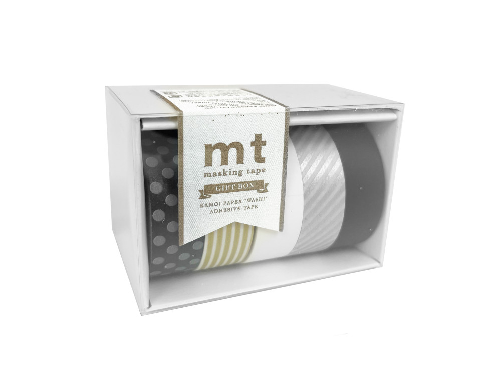 Zestaw taśm papierowych washi - MT Masking Tape - Gold Silver 2, 5 szt.