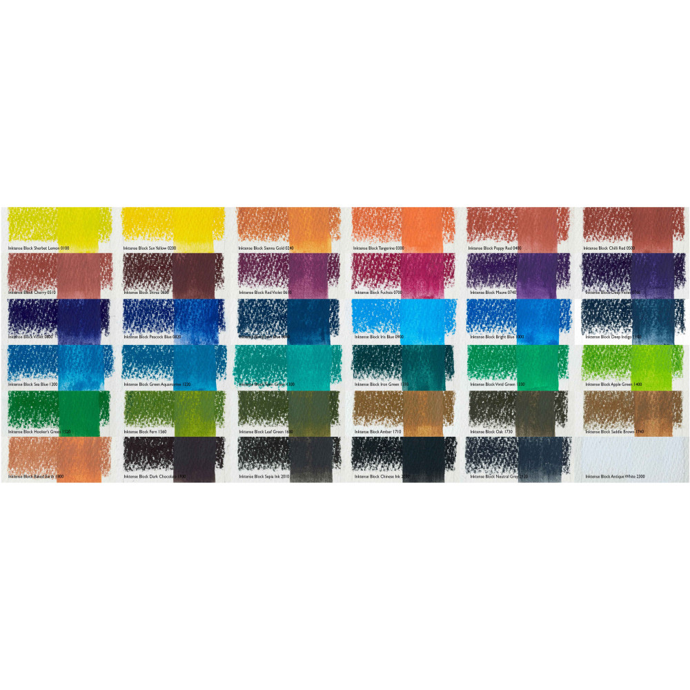 Zestaw sztyftów akwarelowych Inktense Blocks - Derwent - 12 kolorów