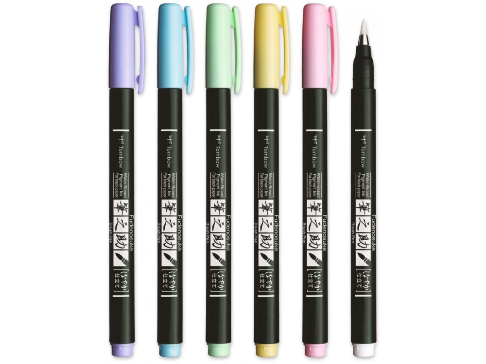 Fudenosuke Brush Pen, Pastel - Tombow - White