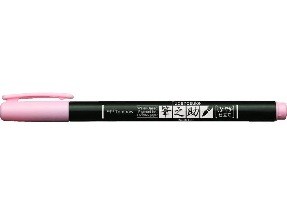 Pisak do kaligrafii Fudenosuke Brush Pen, Pastel - Tombow - Soft Pink