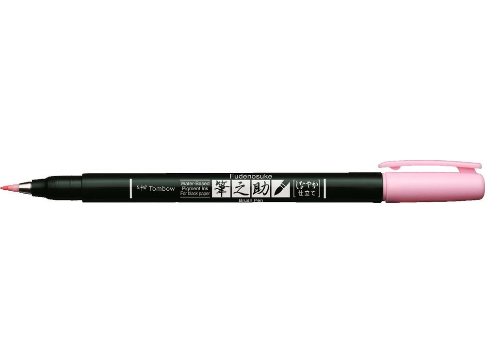 Pisak do kaligrafii Fudenosuke Brush Pen, Pastel - Tombow - Soft Pink
