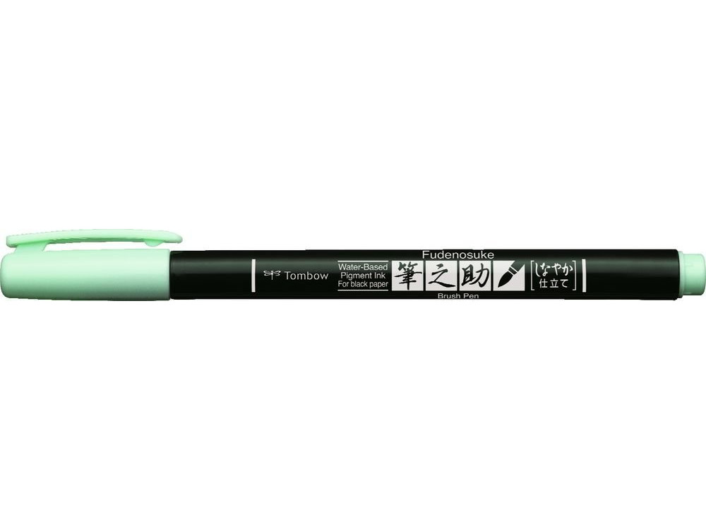 Pisak do kaligrafii Fudenosuke Brush Pen, Pastel - Tombow - Light Green