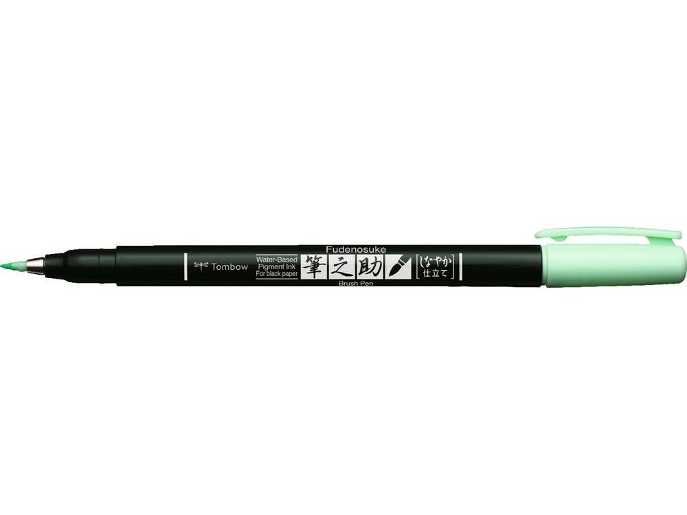 Pisak do kaligrafii Fudenosuke Brush Pen, Pastel - Tombow - Light Green