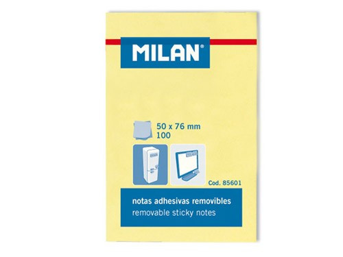 100 Adhesive Notes 50x76 mm Yellow