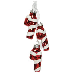 Glass Candy Cane baubles -...