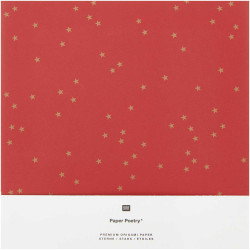 Papier origami, Stars - Paper Poetry - czerwony, 20 x 20 cm, 32 ark.
