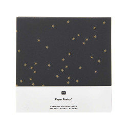 Origami paper, Stars - Paper Poetry - black, 15 x 15 cm, 32 sheets