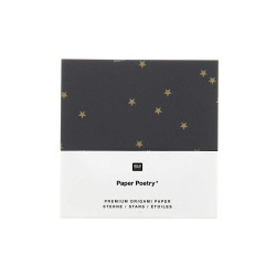 Origami paper, Stars - Paper Poetry - black, 10 x 10 cm, 32 sheets