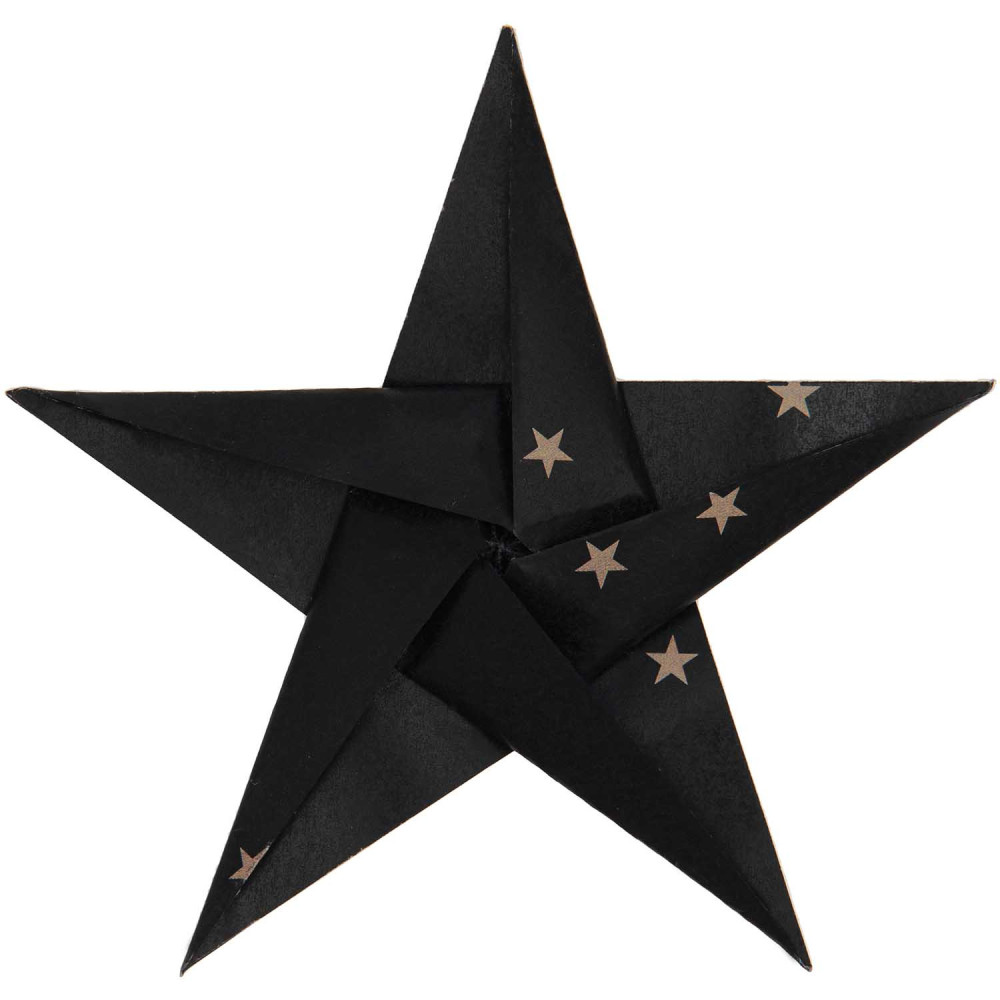Origami paper, Stars - Paper Poetry - black, 15 x 15 cm, 32 sheets