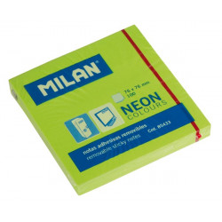 Karteczki neonowe samoprzylepne MILAN 76 x 76 mm 100 szt. zielone