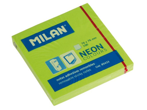 Karteczki samoprzylepne 76 x 76 mm - Milan - zielone, 100 szt.
