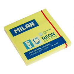 Karteczki neonowe samoprzylepne MILAN 76 x 76 mm 100 szt. żółte