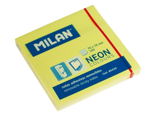 100 Adhesive Notes 76x76 mm Bright Yellow