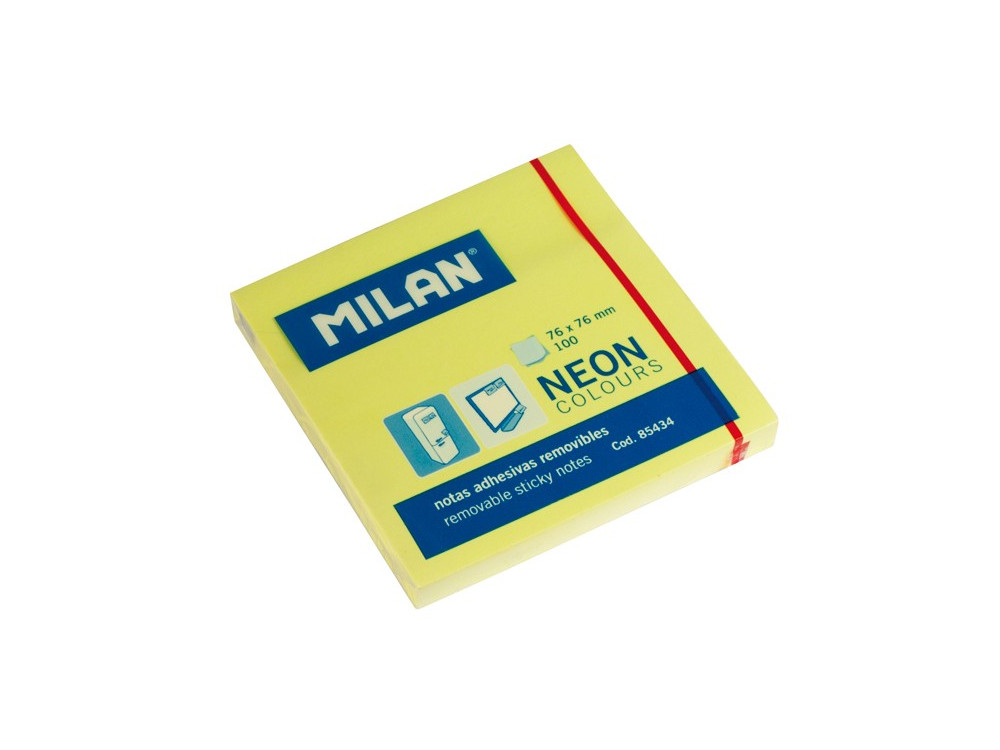 100 Adhesive Notes 76x76 mm Bright Yellow