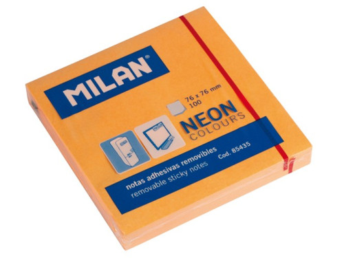 100 Adhesive Notes 76x76 mm Bright Orange