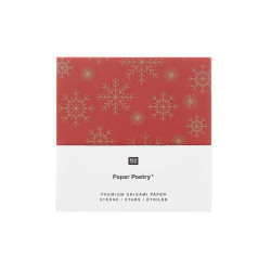Origami paper, Ice Crystals - Paper Poetry - red, 10 x 10 cm, 32 sheets