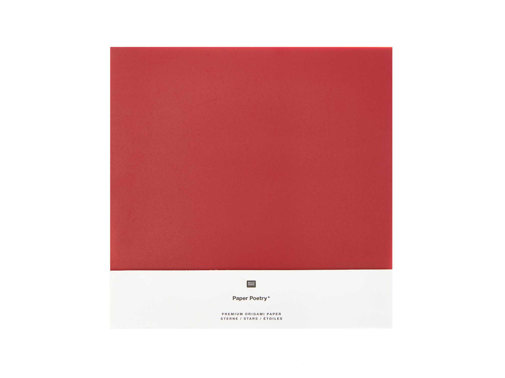 Papier origami - Paper Poetry - czerwony, 15 x 15 cm, 32 ark.