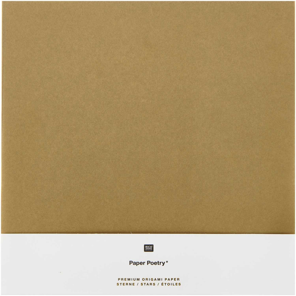 Origami paper - Paper Poetry - kraft and gold, 20 x 20 cm, 32 sheets