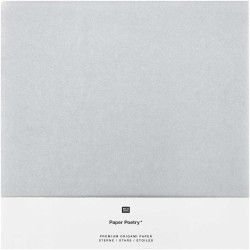 Papier origami - Paper Poetry - biało-srebrny, 20 x 20 cm, 32 ark.