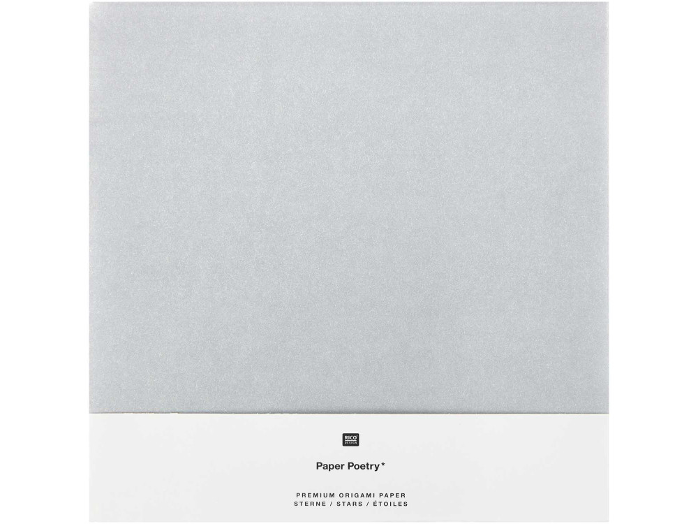 Papier origami - Paper Poetry - biało-srebrny, 20 x 20 cm, 32 ark.