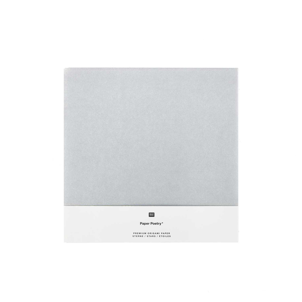Papier origami - Paper Poetry - biało-srebrny, 10 x 10 cm, 32 ark.