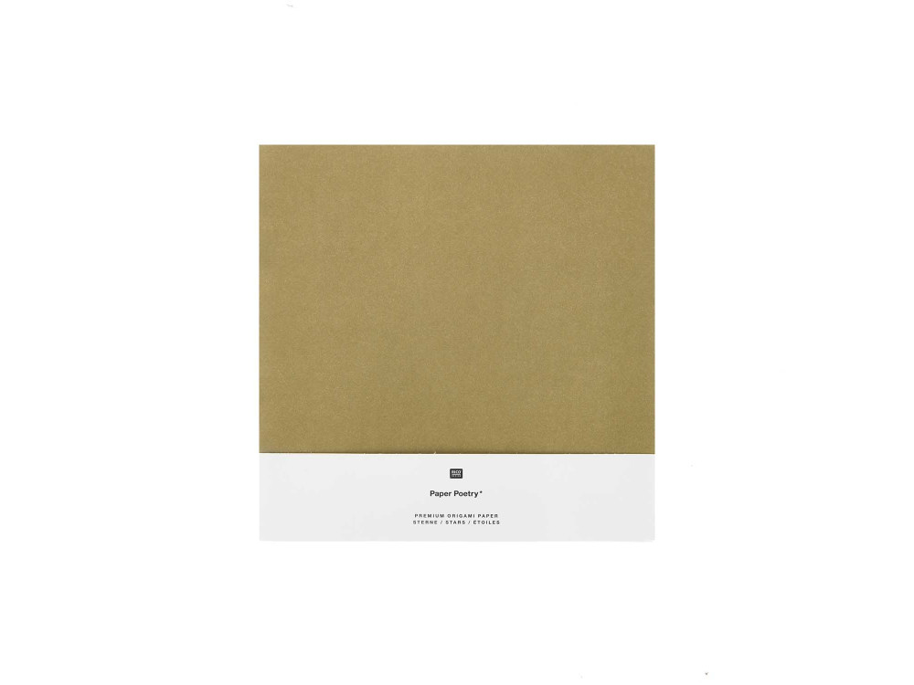 Papier origami - Paper Poetry - złoto-srebrny, 10 x 10 cm, 32 ark.