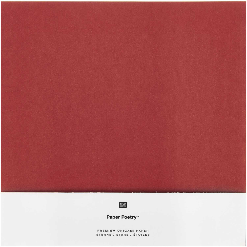 Origami paper - Paper Poetry - red and gold, 20 x 20 cm, 32 sheets