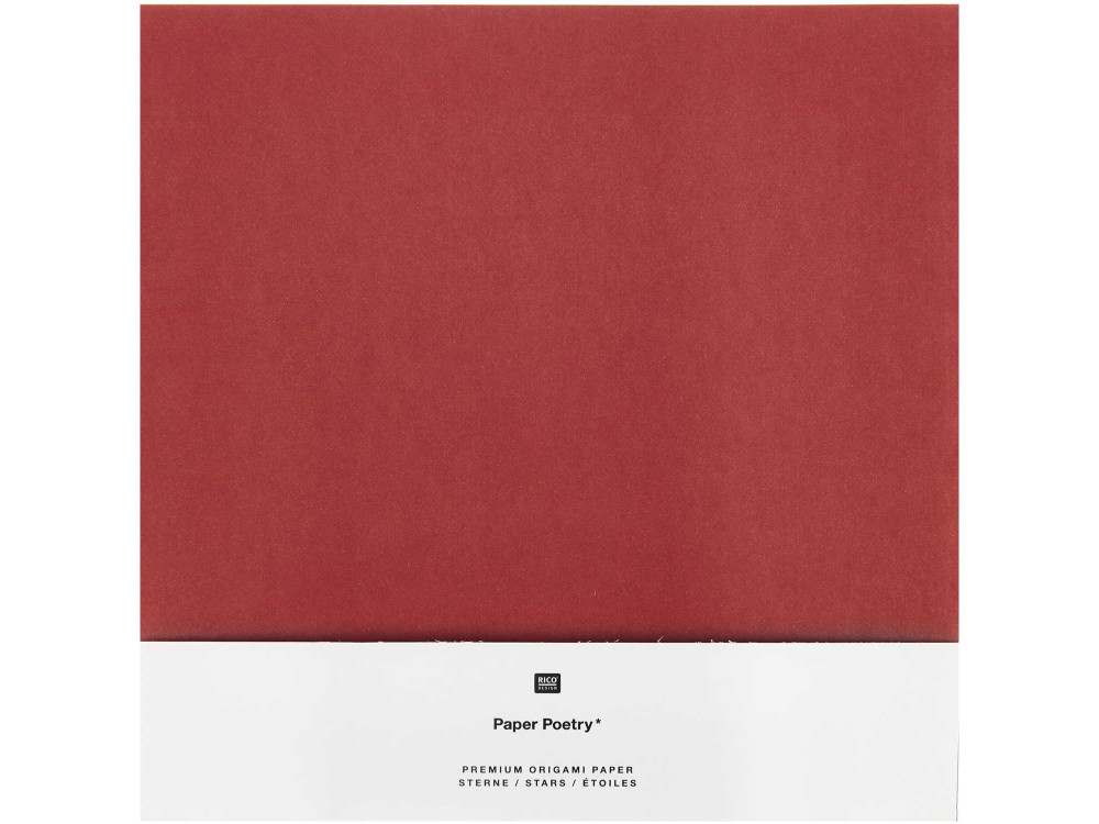 Papier origami - Paper Poetry - czerwono-złoty, 20 x 20 cm, 32 ark.