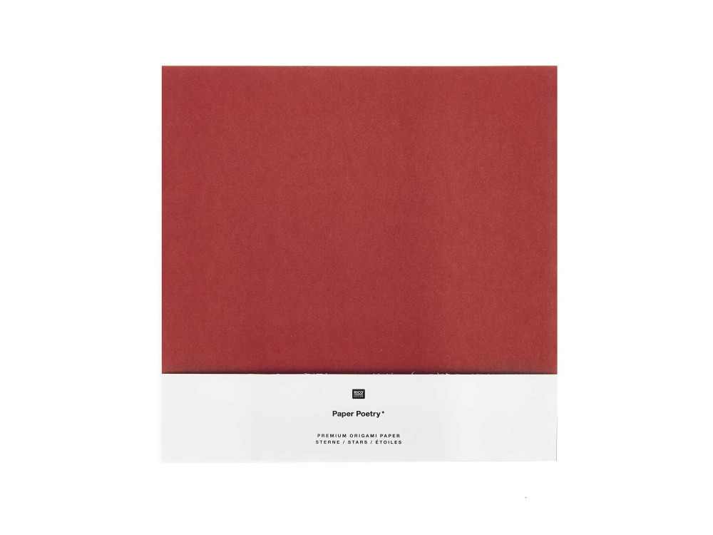 Papier origami - Paper Poetry - czerwono-złoty, 15 x 15 cm, 32 ark.